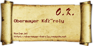 Obermayer Károly névjegykártya